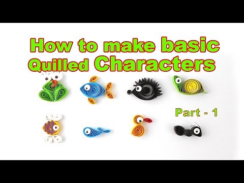 How to make basic quilled characters frog n bee part-1-4