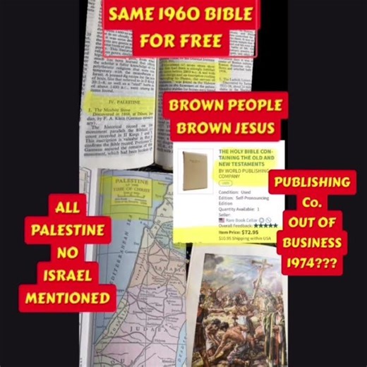 ☝️1960📖BIBLE, PALESTINE ONLY NO 😡ISRAEL❗️