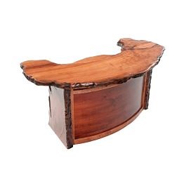 Rustic Live Edge Curved Redwood Slab Bar