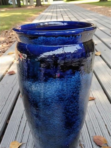 Navy Blue Extra Large Glazed Planter