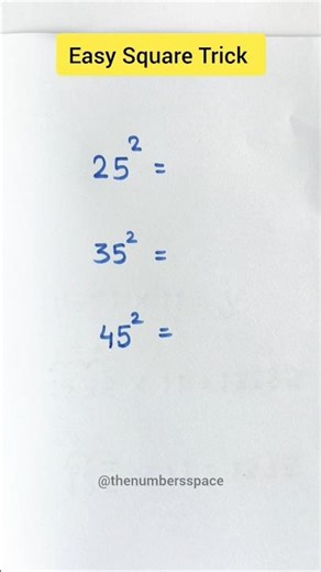 Easy Square Trick #maths #mathtricks #mathstricks #shortsfeed #shorts #trending #square #squaretrick