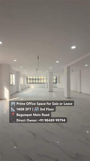 Begumpet 🏢 Prime Office Space for Sale | Main Road Location