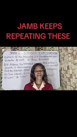 Essential Physics Questions for JAMB 2025