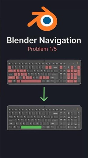 Replace 38 Blender keys with just ONE button 🤯 #blender3d #b3d #blender #flownavigation #addon