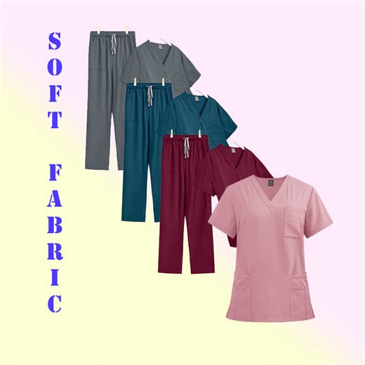 Women's Nursing Scrub Set: V-Neck Top & Jogger Pants - Moisture-Wicking, Stretchy, Breathable Hospital Uniforms
