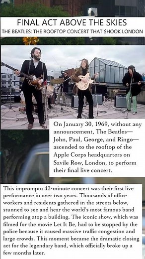 THE BEATLE : The Rooftop final concert that shock London