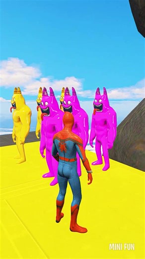 GTA 5 Epic Water Ragdolls Spiderman vs BANBAN Jumps/Fails Ep.535 #shorts