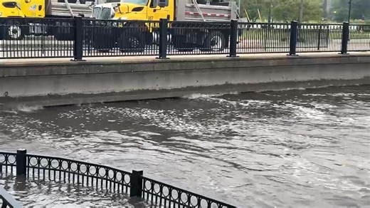 The Fox River this morning around 6:30am near Barstow. Please avoid the area and use Wisconsin Ave. | The City of Waukesha