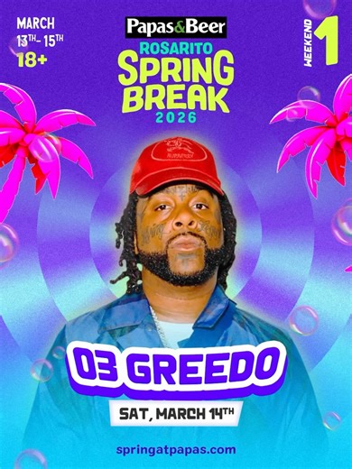 Papas&Beer | PAPAS&BEER SPRING BREAK 2026 🔥🌴 Weekend 1: LOCKED IN 🚀 Rosarito’s about to GO OFF 🎤 Tag your crew and comment “LIT ” 🔥 for tickets 🎟️... | Instagram