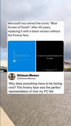 RIP Blue Screen Frowny Face – Now Just Black?! 😔💻 #TechNostalgia #BSODForever