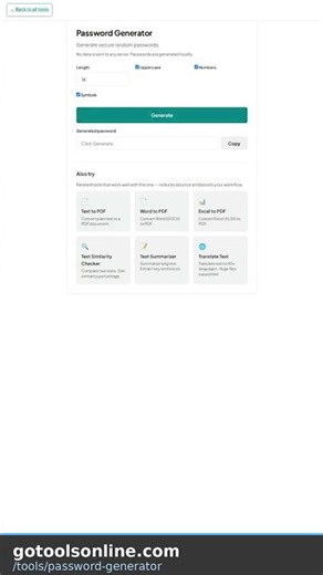 Password Generator — free online tool in 30 seconds