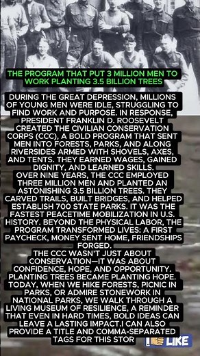 The Program That Put 3 Million Men to Work Planting 3.5 Billion Trees