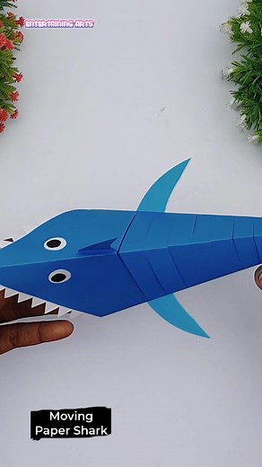 Moving paper toy shark making ideas #Reels #Crafts #Shorts | Entertaining Arts
