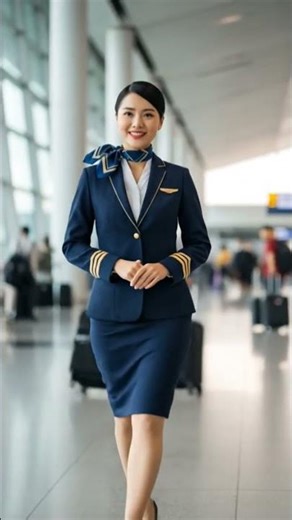 beautiful air hostess in airport ♥️🌹🌺✈️#shortvideo #flightattendant #airport #airport #DreamScreenAI