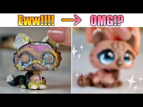 LPS Crusty to Clean Makeover #1 🫢 Crouching Cat