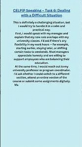 CELPIP Speaking Task 6: Work vs University Schedule 🎓