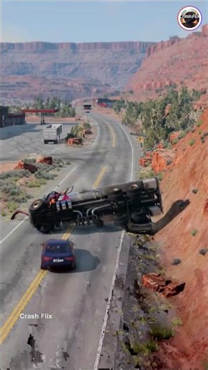 Realistic Highway Car Crashes🚗💥 #realisticcarcrashes #carcrashes #beamngdrive
