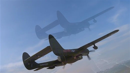 Dynam 迪乐美P61 黑寡妇1.5m 双发航模固定翼遥控战斗像真模型 4S动力