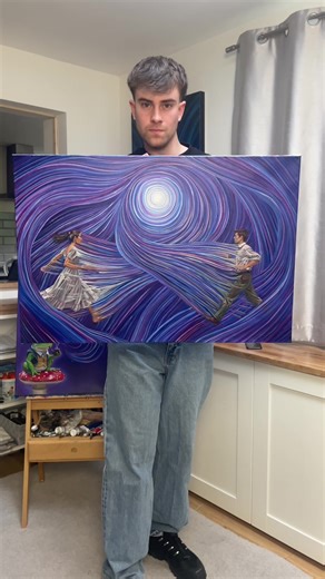 This painting is about the bond between two souls. I wanted to capture the invisible threads that connect people as one which was inspired by the Red String Theory. The painting is about fated love and destiny. #oilpainting #artist #art #soultie #modernart