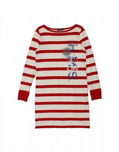 Vintage Ralph Lauren Graphic Jumper Dress Uk 12 Medium In Red Striped | ASOS