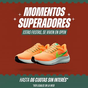 1.2K reactions · 13 shares |  Esta Navidad, Open Sports tiene los regalos que buscás: zapatillas, sandalias y remeras.  ¡Comprá hoy con los mejores beneficios!  6 cuotas sin interés en compras superiores a $99.000  3 cuotas sin interés sin monto mínimo  1° cambio gratis  Envíos a todo el país, gratis desde $119.999 | Open Sports | Facebook