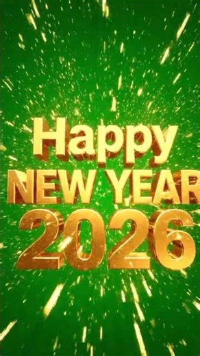 Happy New Year 2026 Gold Explosion Text Effect | Green Screen Loop