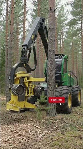 Feller Buncher in Action The Powerful Logging Machine That Cuts and Collects Trees