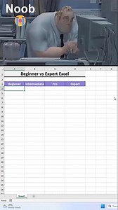 1.1M views · 9.2K reactions | Beginner vs Expert Excel  #excel #formula #shortcut | Time to Office | Facebook