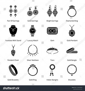 Jewelry Shop Glyph Icons Solid Vectors Stock Vector (Royalty Free) 2129450828 | Shutterstock