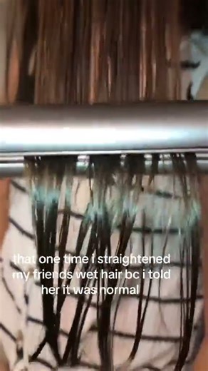 Me Telling Her It’s Fine to Straighten Wet Hair… I Lied💧😩💇‍♀️ | by @glamoralyssa #hairtok #curls