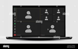 Video conferencing user interface. Video calls window overlay. Videocall screen mockup for learning conference. Meeting App UI Interface. Mockup UI Stock Vector Image & Art - Alamy
