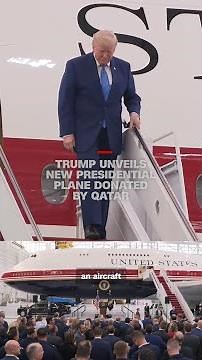 Trump unveils new presidential plane donated by Qatar