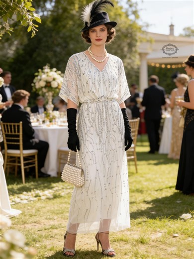 1920s Beaded Maxi Dress | Art Deco Embroidered Evening Gown - Etsy