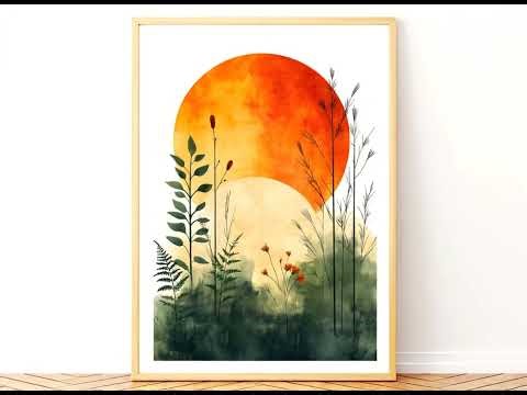 Transform Your Space with Stunning Sunset Botanical Wall Art – Cozy, Calm & Ready to Print!...