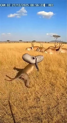 Startling Movement Behind A Baby Monkey Goes Unexplained