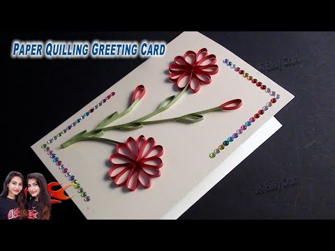 Easy Paper Quilling Greeting Card | Handmade Card Tutorial | JK Arts