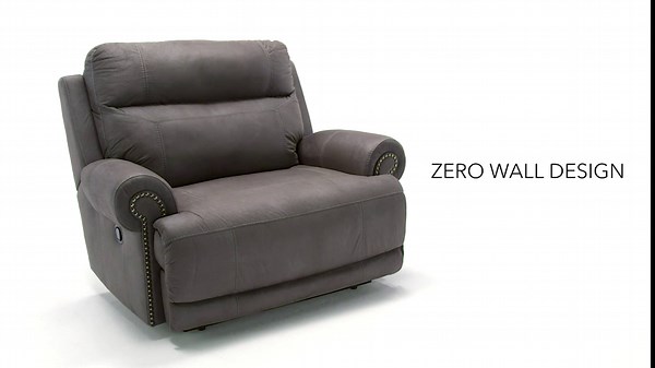 Signature Design by Ashley Clonmel Microfiber Extra Wide Manual Reclining Loveseat, Gray