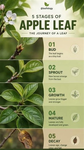 The 5 Stages of Apple Leaf Growth 🍎🌿 | Amazing Apple Tree Life Cycle #shorts