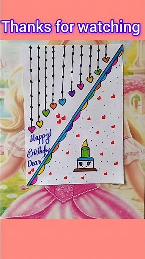 Easy Birthday Card Drawing 🎂 | Handmade Birthday Card Idea ✨