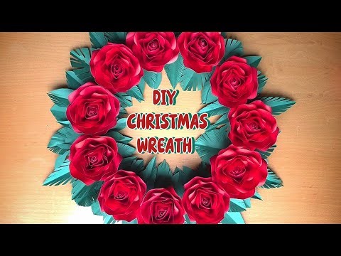 🎄Making a Stunning Paper Rose Christmas Wreath | 7-Minute Craft 🎁🥀