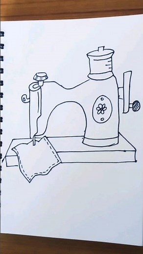 How to draw a sewing machine|Easy sewing machine drawing #sewingmachine #easydrawing #art #tailoring