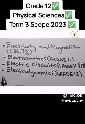 Grade 12 Physical Sciences: Term 3 Scope 2023🔥❤️👩‍🎓🏆✅ #joytacademy #Grade12 #grade12s #grade12students #science #grade12lesson #grade12physics #Term3Scope #physicalscience #grade10 #grade11 #grade12student