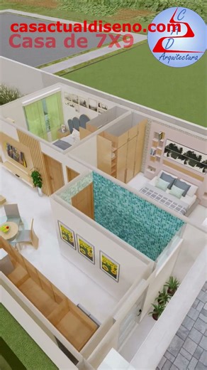 Casa de 7x9 UNA Planta 2 RECAMARAS (Fachadas de Casas Modernas)