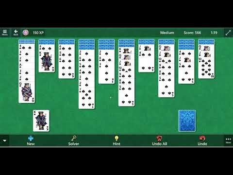 Microsoft Spider Solitaire, Medium, Fireworks Ending, September 5, 2026