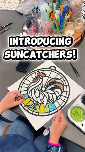 Fragments Art Studio on Instagram: "New class just dropped ✨ Design your own glass suncatcher using gorgeous crushed glass in the colors you love. Once your piece is finished, we seal it in resin for that glossy, light-catching finish—then it cures overnight and is ready for pickup the next day. No experience needed! A handmade sparkle piece made by you, ready to brighten any window ✨ 🗓️www.fragmentsartstudio.com ☎️ (407) 777-7330 📍 10 mins from Disney Springs! #Suncatcher #GlassArt #CrushedGl