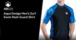 Watch Aqua Design Men's Comfort Fit Rash Guard UPF 50 Swim Shirt on Amazon Live