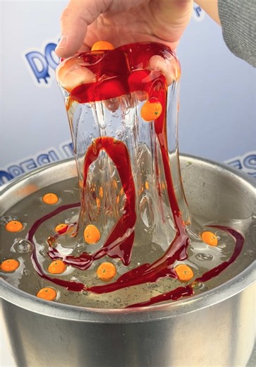 Bright Orange Clear Slime Mix for DIY Fun