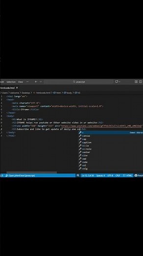 Iframe Tag in HTML ⁉️ Simple stright to content|#coding #html #webdesign #frontendcourse