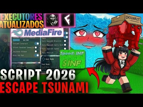 🌊​ESCAPE TSUNAMI FOR BRAINROT DUPE SCRIPT 2026 SEM KEY (AUTO TOWER TRIAL + GODMODE & REMOVE TSUNAMI)