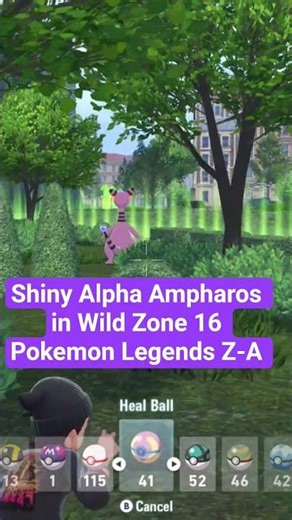 Shiny Alpha Ampharos! Wasn't expecting this one but still glad! #shinypokemon #pokemonlegendsza